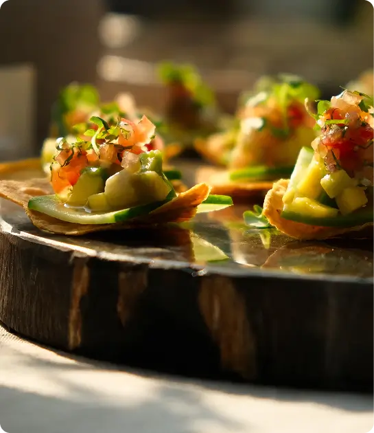 Elegant plated appetizers