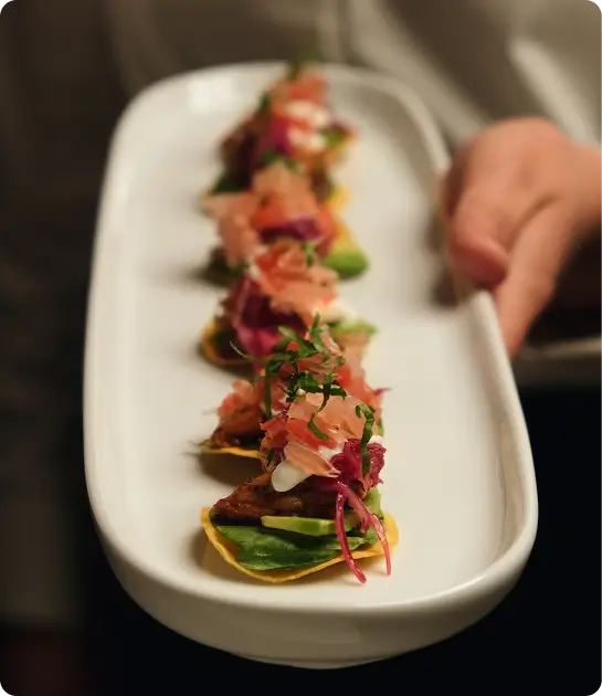 Fine dining food selection